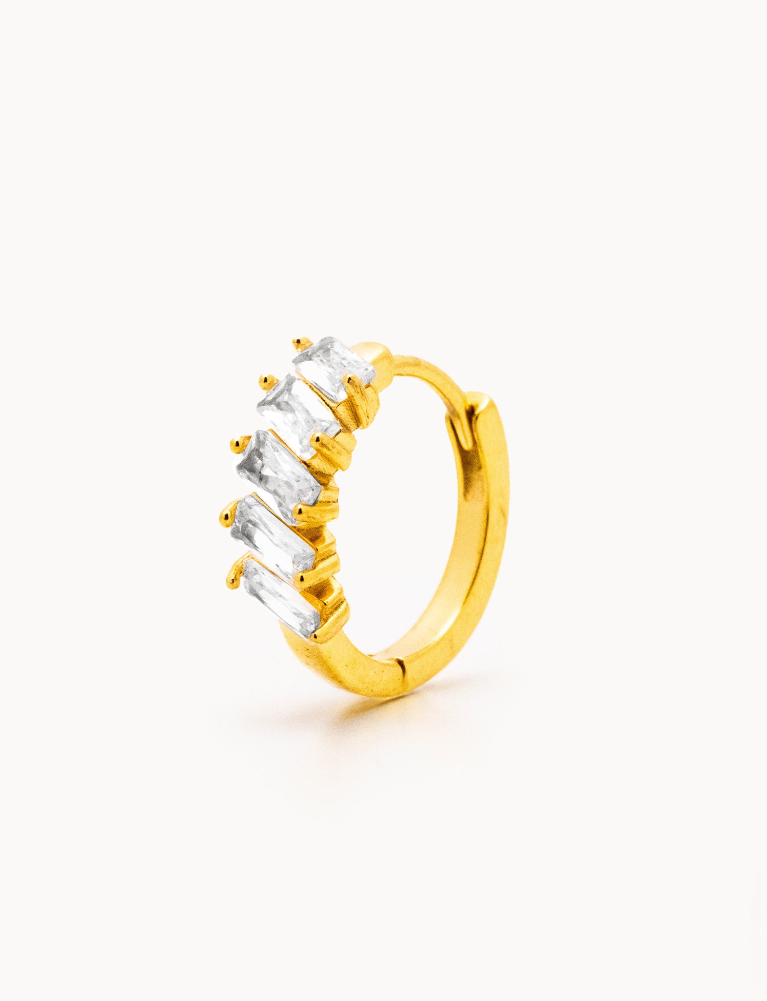 Orecchino Hoop Baguette Orizzontali